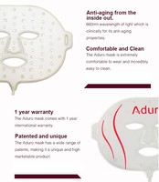 Masque de luminothérapie LED pour le visage, lumière rouge et bleue médicale, portable, étanche, patchs pour la peau, rajeunissement de la peau, anti-acné, élimination des rides