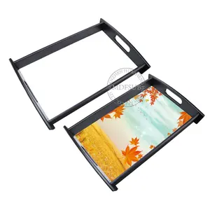 MDFSUB New Food Blank The Large Size Bulk Wood Wholesale Printable MDF Wooden Serving Tray With Handles