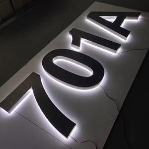 Letrero Comercial Interior para Tienda, Espejo Plateado de Acero Inoxidable, Letrero Retroiluminado para Salón de Belleza, Letras de Canal LED - Product Image 2