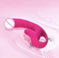 Neuer 2-in-1 G-Punkt und Klitoris-Stimulator für Frauen, Stoßender Dildo mit Heizfunktion, Rabbit-Zungenvibrator, Wasserdicht, Silikon, Rosenrot, USB