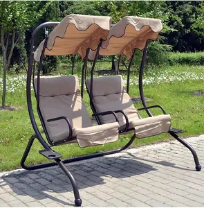 Outdoor Furniture Luxury Indoor 2 Seater Person Steel Canopy Love Seat Hanging Hammock Swing Chair