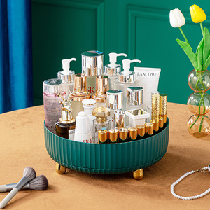 Wholesale Household Round Light Luxury Kitchen Storage Box <b>Rotating</b> Plastic <b>Rack</b> Seasoning Free Shipping Container - Product Image 1