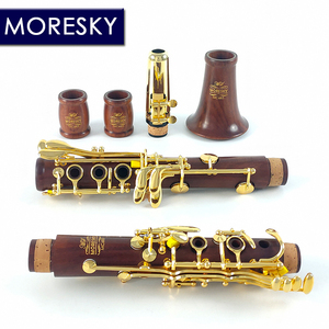 <span class=keywords><strong>Clarinete</strong></span> MORESKY de 17 llaves en Do, de madera de palisandro y mopa, con llaves doradas, modelo MC683 - Product Image 1