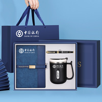 Nouveau Coffret de Cadeaux d'Affaires Orange avec Boîte et Sac Stylo en Métal A5 Carnet et Tasse Mark Logo Personnalisé Coffrets de Cadeaux d'Entreprise