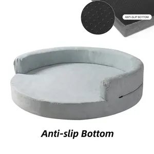 Waterproof Washable Pets Dog Sofa Orthopedic Memory Foam Large Luxury Round Dog Bed