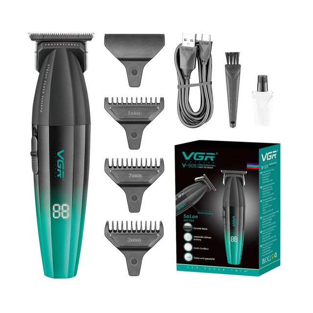 For V-906 Metal Housing DLC Blade Barber Cordless USB Household Professional Hair Trimmer for Men