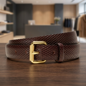 BS INTERNATIONAL Steel Square Pin Cow Hide Eco-Friendly Braided Solid <b>Belt</b>-Vintage Style Waterproof High Strength Heavy Duty - Product Image 1
