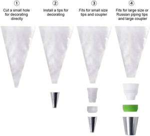 1 PCS Disposable Blue Cone Cellophane Bags for Parties Package Custom Plastic CMYK Printing Oven Safe Cake Decorating Tool - Product Image 3