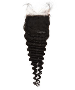 5*5 onda profunda HD Cierre de encaje cutícula completa alineada Remy virgen cabello humano prearrancado máquina brasileña extensiones de trama Doble - Product Image 1