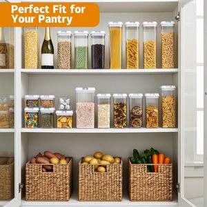 Contenedor de Almacenamiento de Alimentos Multifuncional de Plástico PP Transparente Cuadrado Pequeño Hermético de Fácil Apertura, 7 Piezas, Organizador de Refrigerador Personalizado - Product Image 4