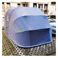 Abri de voiture semi-automatique rétractable en acier de 5,5 m - Garage pliable étanche avec revêtement en poudre - Abri de stationnement mobile anti-UV