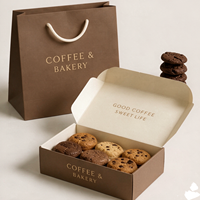 Caja de Embalaje de Papel de Grado Alimenticio para Galletas, Bizcochos y Postres, con Ventana Transparente y Logotipo Personalizado