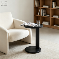 Table de chevet en acier au carbone noir, design industriel moderne, pour salon, petit déjeuner, Pub, métallique, Table de chevet de maison