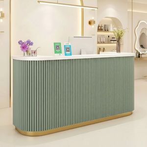 Minimalist Morandi Green Salon Furniture Set Luxury Gold Professional Styling Chairs & Shampoo Units for High-end Beauty Salon - Product Image 2