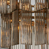 Lustre en verre fumé double couche texturé transparent, style nordique moderne et simple, pour la décoration intérieure de restaurants haut de gamme.