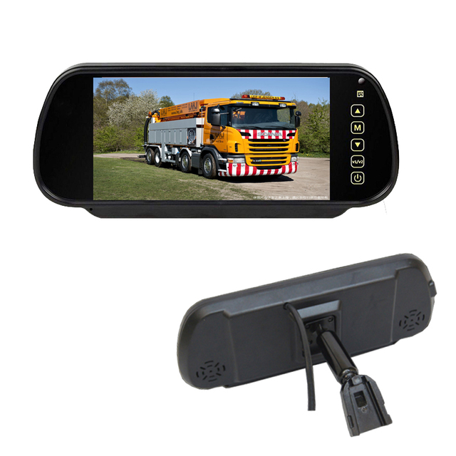 7 Inch 24v Truck Car Rearview Rear View Mirror 9V-36V Lcd Monitor Car Mirror Monitor
