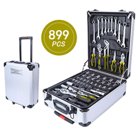 Kit d'outils mécaniques et de réparation automobile 899 pièces de haute qualité OEM, comprenant un jeu de clés à cliquet et douilles en acier, des outils manuels et des kits de tournevis pour la maison