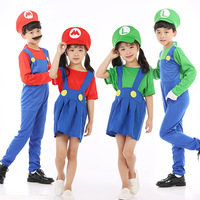 2020 Halloween Super Mario Bros Cosplay Kostuum Luigi Jurk Cartoon Mario Kerst Kostuum Cosplay Voor Kinderen En Volwassenen Party