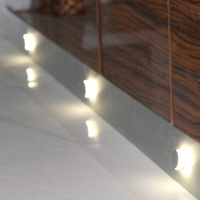Lumières LED d'angle rondes en aluminium décorées pour l'intérieur, 12V/24V, à encastrer, pour garde-corps d'escalier intérieur, 2311