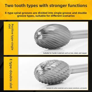 Fresa in Carburo di Tungsteno di Alta Qualità 3mm, Fresa Rotante in Carburo Ovale con Gambo da 3mm per Acciaio - Product Image 5