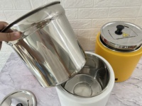 Marmite Chauffe-Soupe Électrique Commerciale 10L 13L en Acier Inoxydable à Chaleur Sèche avec Couvercle et Extérieur Émaillé Coloré