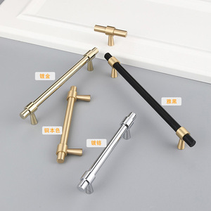 Golden Brass T-Shaped Handles for Cabinets Living Room Kitchen Furniture-Contemporary Design Easy Installation GQK Brand - Product Image 2