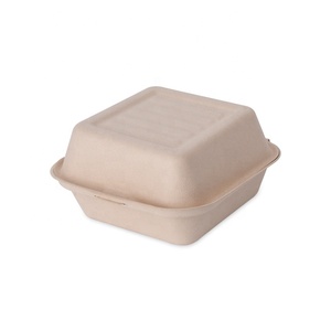 Envase de Alimentos Ecológico Tipo Concha, Caja Biodegradable de Caña de Azúcar para Hamburguesas, 308x144x78mm, Marca <span class=keywords><strong>BIOPACK</strong></span>, Impermeable - Product Image 2