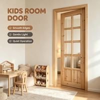 Porte intérieure en bois de cèdre massif, durable, en bois naturel, avec vitrage, pour intérieur commercial