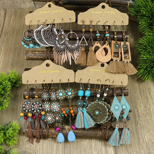 Bohemian Dangle Earrings Set Alloy Tassel <b>Drop</b> Earrings Women's Party Fashion Jewelry - Product Image 1