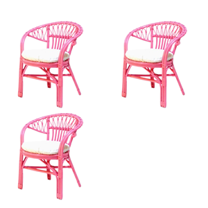 Fauteuil Santona unique en rotin naturel pour enfants Ensemble design moderne fait à la main pour chambre à coucher hôtel salon d'Indonésie - Product Image 3