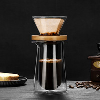 Dubbelwandige glazen handmatige koffiepot 400ml drukspuitmond hoge borosilicaat koude extractie koude breuk koffiezetapparaat brouw systeem