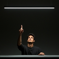 3ft 4ft 5ft LED Linear Light Profil Aluminium Noir Blanc Bois Couleur Minimaliste Sans Fil LED Linear Tube Light