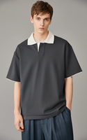 Camiseta de Algodón Grueso de Lujo para Hombre, de Alta Calidad, Silenciosa, Holgada, con Hombros Caídos, Manga Corta, Estilo Minimalista