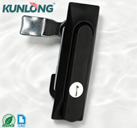 Serrure de placard à pignon interchangeable en alliage de zinc et nylon noir pour boîtier de distribution et de contrôle