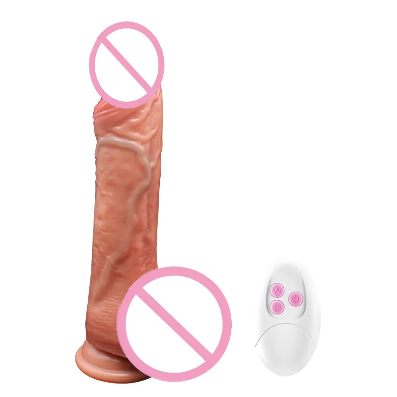 Adult Shop Großhandel Dildos Vibratoren Elektrische einziehbare Heizung Remote Penis Mastur bator Dildo Femail Sexspielzeug für Frauen