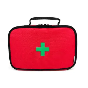 Portable Medical First Aid Kit in Waterproof PU Nylon Leather Pouch Bag Car Travel Household Use Made Canvas Case Outdoor