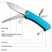 Couteau de poche pliable EDC en acier inoxydable 3Cr13, outil multifonction portable pour le camping, la survie et les activités de plein air, logo personnalisé