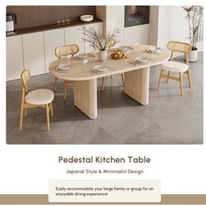 Custom-made solid <b>wood</b> <b>extendable</b> <b>dining</b> <b>table</b> and chair set, minimalist style upholstered <b>dining</b> <b>table</b> and chairs for home - Product Image 3