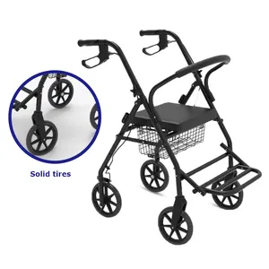 Sillas de transporte de aluminio, silla de ruedas con reposapiés, andador de rehabilitación, silla de enfermería para adultos