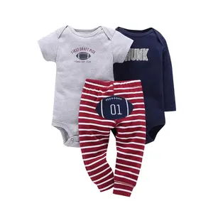 Комплект одежды для мальчиков 3-24 месяцев, хлопковая одежда с коротким рукавом, комплект одежды для малышей, модная детская одежда для новорожденных