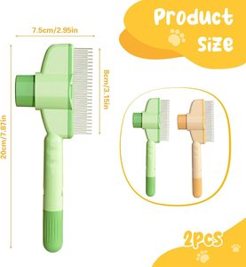 Self-Cleaning Pet Grooming <b>Brush</b> - Stainless Steel <b>Detangling</b> Comb for Dogs & Cats with Anti-Slip Handle - Product Image 6