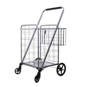 340L Heavy Duty Wire Basket Shopping <b>Trolley</b> Supermarket Large Capacity Silent Swivel Caster Grocery Retail Use Set Kit Pro - Product Image 3