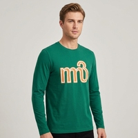 T-shirt à manches longues en jersey de bambou pour homme, 200 grammes, doux, respirant, écologique, imprimé, vierge, pour usage quotidien/nuit, logo personnalisable