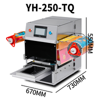 Scelleuse Automatique Pneumatique pour Barquettes Alimentaires : Viande, Plats Préparés, Boîtes. Machine à Thermosceller les Films en Aluminium et Plastique, en Acier Inoxydable et à Faible Bruit