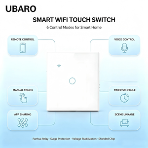 Interrupteur tactile intelligent Wi-Fi en verre trempé, contrôle par un seul fil, application Tuya Smart Life, commande vocale Yandex Alice Google Assistant - Product Image 3