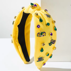 Hlc नए orllec मार्डी ग्रास पार्टी हेडबैंड हरे बैंगनी सोना गैंडा w मास्क हैट चार्म्स जूलिटेड हेयरबैंड निर्माता - Product Image 4