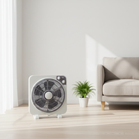 Ventilateur de table 12 pouces blanc et gris à prix avantageux avec 3 vitesses, minuterie et fonction de persiennes, portable pour le bureau