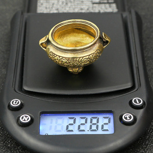 Groothandel Antiek Qing Dynastie Éénpijler Studie Messing Gegraveerd Fijne Kleine Koperen Stukken Mini Koperen Wierookbrander - Product Image 3
