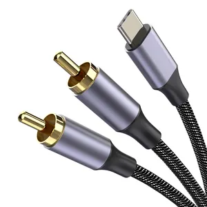 USB C zu RCA Audio kabel, USB-C zu 2 RCA Typ C zu RCA Stecker zu Stecker Y Splitter Kabel mit DAC Chip Kompatibel mit Pad Pro