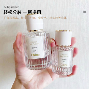 Dispensadores de perfume cuadrados de vidrio de 30/50/100 ml con diseño de cierre a presión, portátiles y ideales para viajes, disponibles directamente de fábrica. - Product Image 4